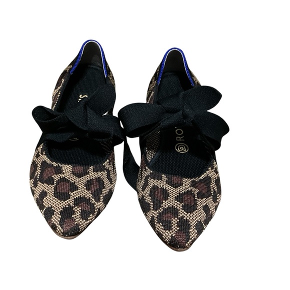 Rothy's Leopard Print Flats with Black Bow womens size 9 - Picture 4 of 10